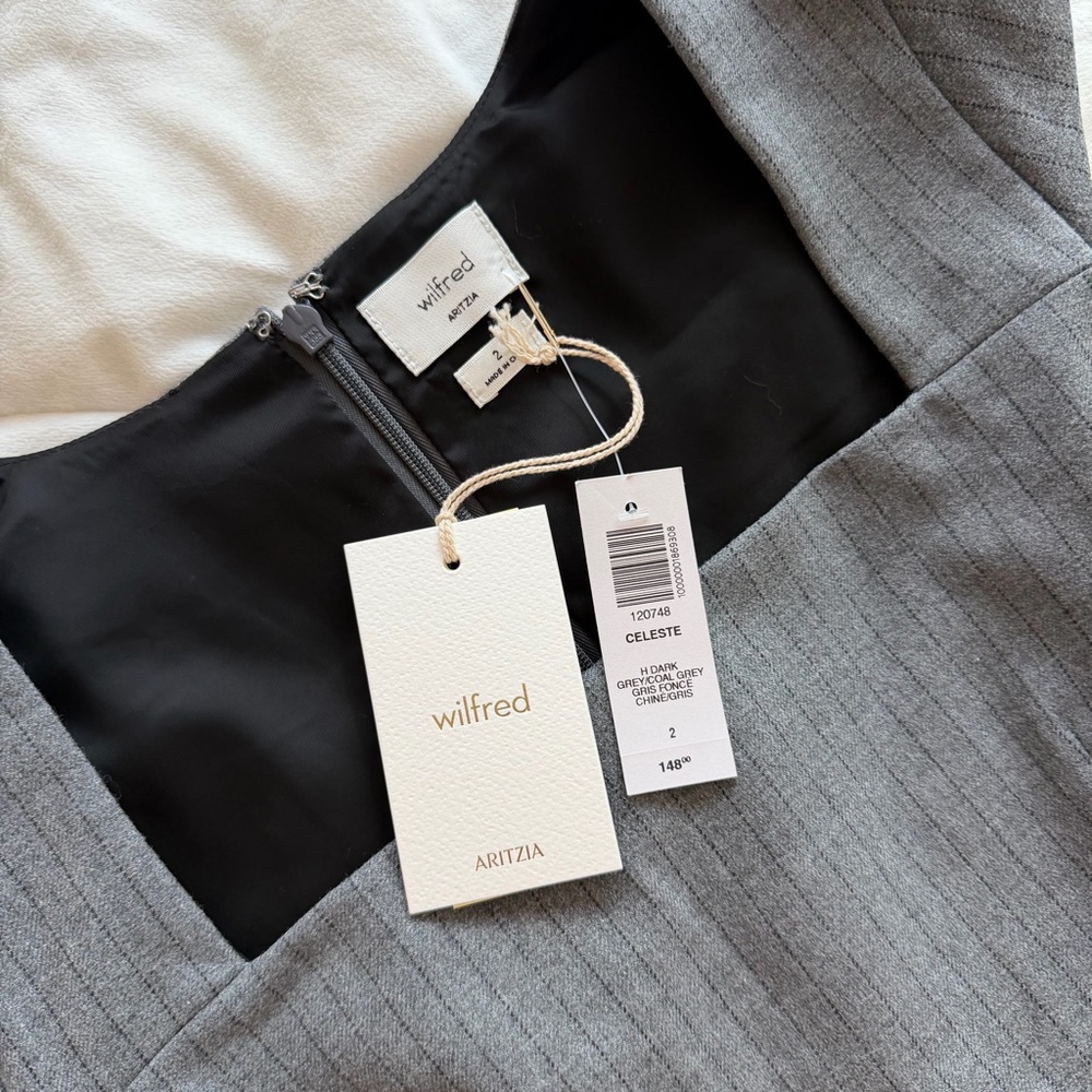 Wilfred Celeste Gray Pinstripe Dress
